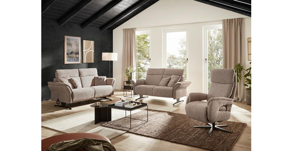 2-SITZER-SOFA Chenille Graubraun - Graubraun/Schwarz, KONVENTIONELL, Textil/Metall (194/106/92cm) - Dieter Knoll