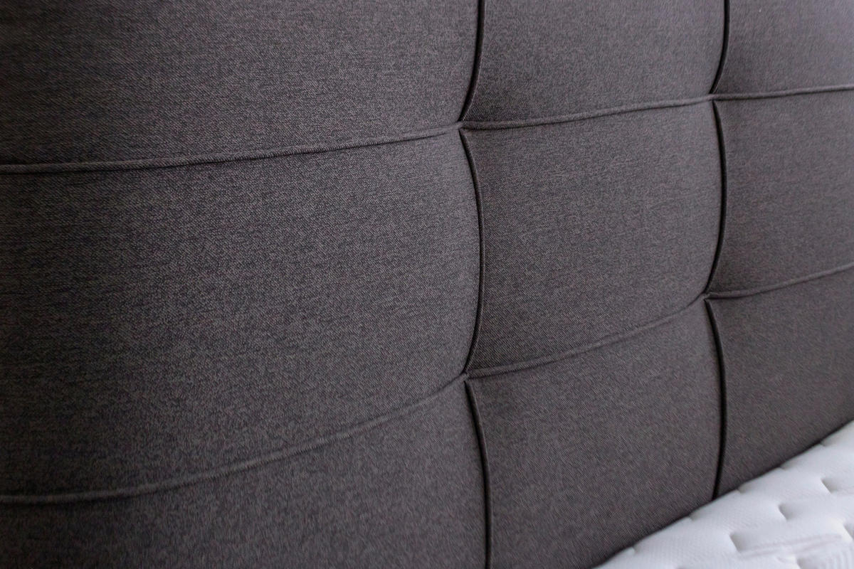 KÁRPITOZOTT ÁGY  szürkésbarna  - krómszínű/szürkésbarna, Basics, faalapú anyag/textil (122/134/217cm) - Hom`in