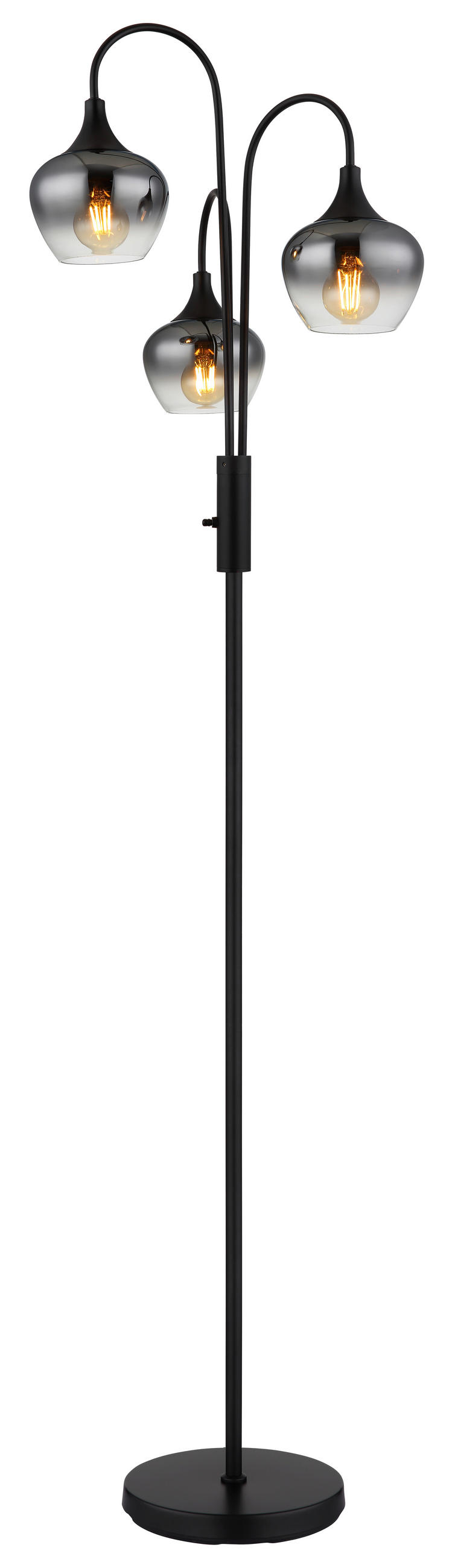 STEHLEUCHTE - Schwarz, Basics, Glas/Metall (43/165cm) - Globo