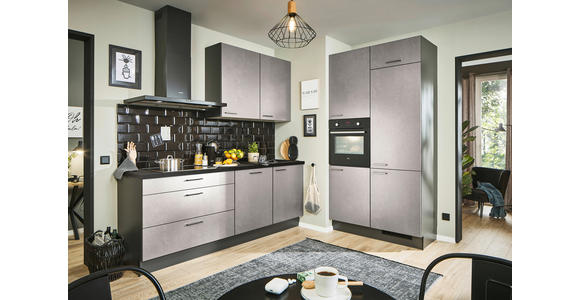 ECKKÜCHE 220/120 cm in Graphitfarben, Schwarz, Hellgrau - Chromfarben/Hellgrau, Design, Holzwerkstoff/Metall (220/120cm) - Xora