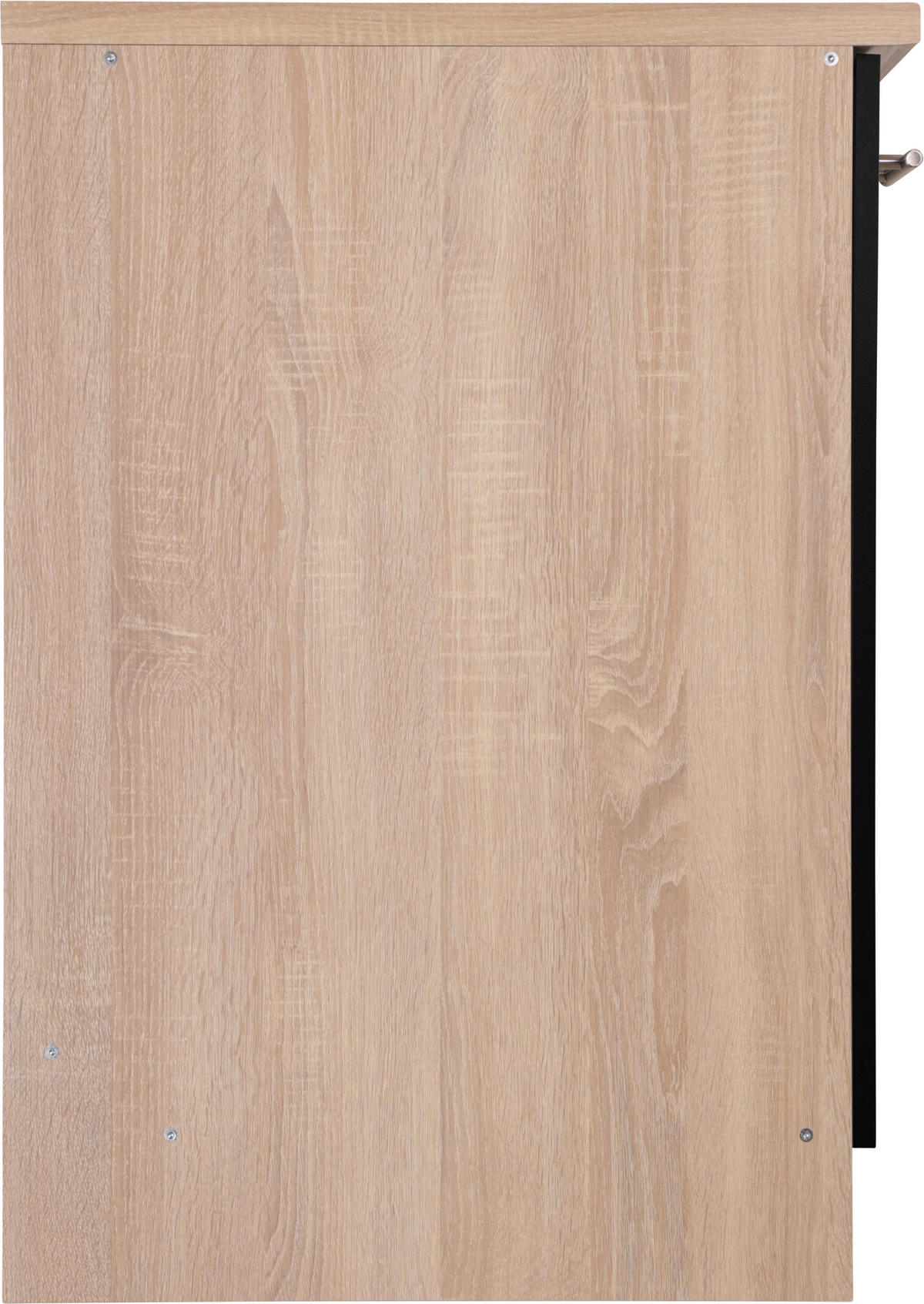 SPÜLENUNTERSCHRANK 50/84,8/60 cm  in Schwarz, Eichefarben  - Eichefarben/Silberfarben, Basics, Holzwerkstoff/Metall (50/84,8/60cm) - Respekta