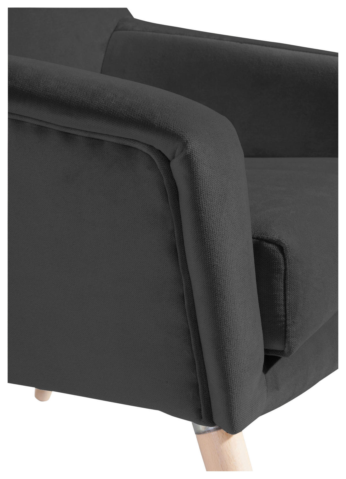 SESSEL in Samt, Velours Anthrazit, Buchefarben  - Anthrazit/Buchefarben, Design, Holz/Textil (67/81/71cm) - Max Winzer