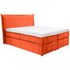 BOXSPRINGBETT 180/200 cm  in Orange  - Schwarz/Orange, KONVENTIONELL, Kunststoff/Textil (180/200cm) - Boxxx