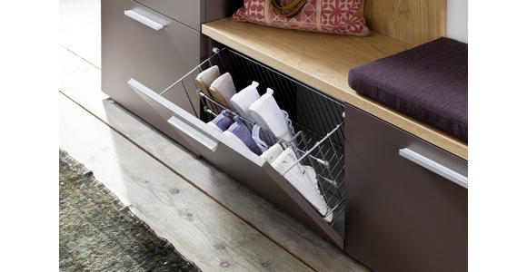 GARDEROBE 7-teilig in 181/201/35 cm - Eichefarben/Braun, Design, Glas/Holz (181/201/35cm) - Moderano