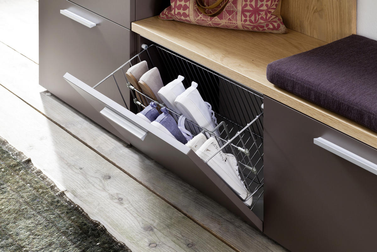 GARDEROBE 7-teilig  in 181/201/35 cm  - Eichefarben/Braun, Design, Glas/Holz (181/201/35cm) - Moderano