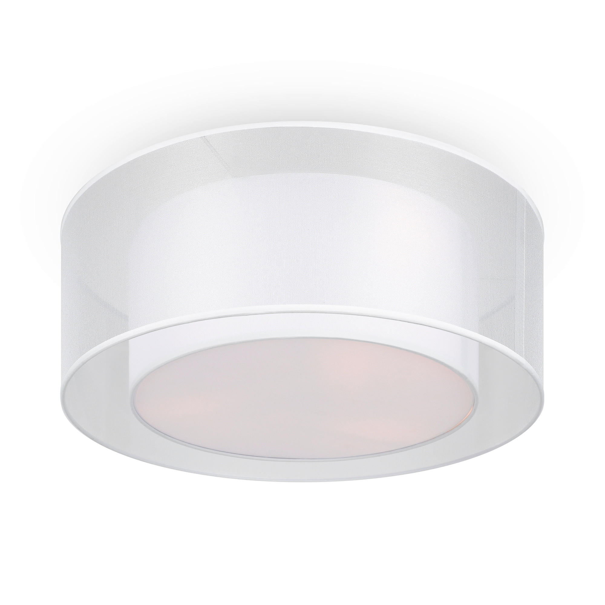 DECKENLEUCHTE  52/18 cm    - Weiss/Transparent, Trend, Kunststoff/Textil (52/18cm) - MAYTONI