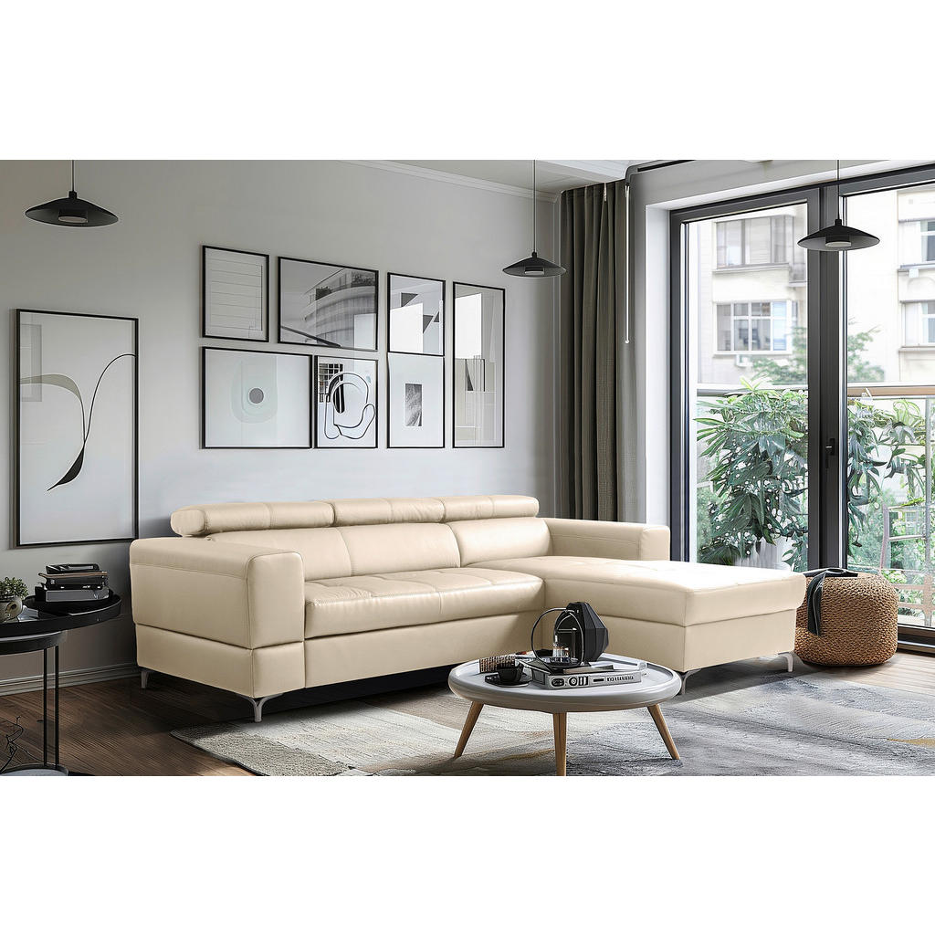 Ecksofa Torino Teilleder Grau 247x173