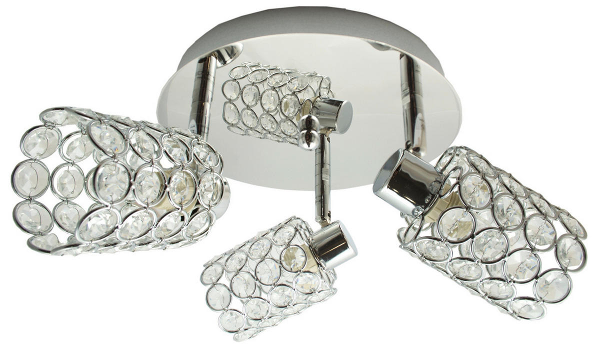 DECKENLEUCHTE  44/17 cm    - Chromfarben/Transparent, KONVENTIONELL, Glas/Metall (44/17cm)