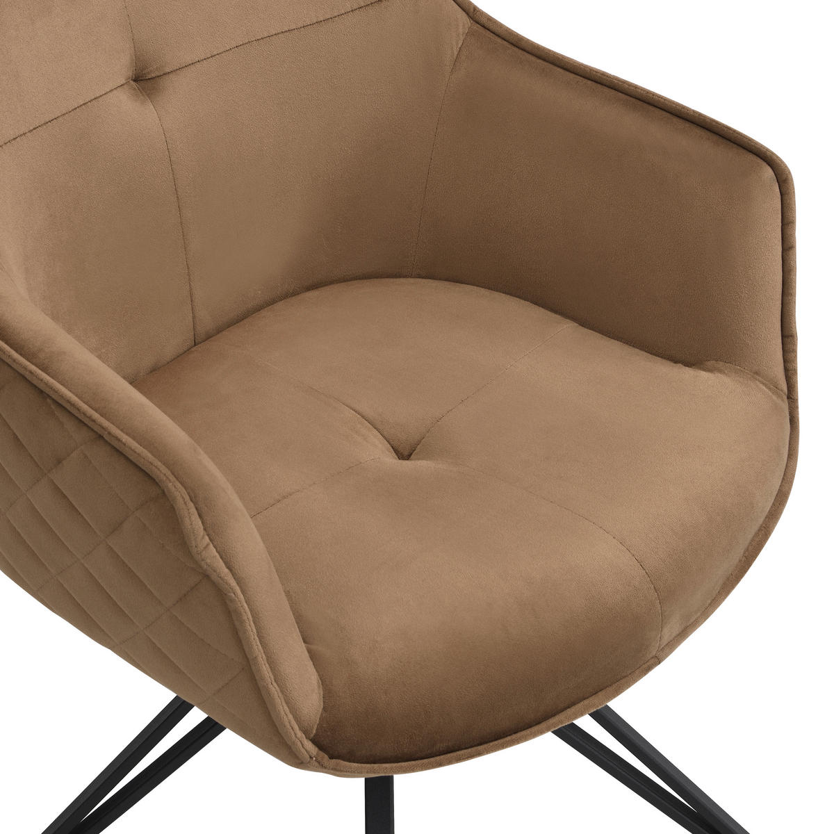 STOLICA S NASLONOM ZA RUKE  crna, taupe  metal, tekstil      - crna/taupe, Moderno, metal/tekstil (57/82/61cm) - Livetastic