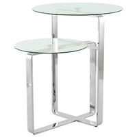 BEISTELLTISCH in Glas 46/46/60 cm  - Klar/Silberfarben, Design, Glas/Metall (46/46/60cm) - Kayoom