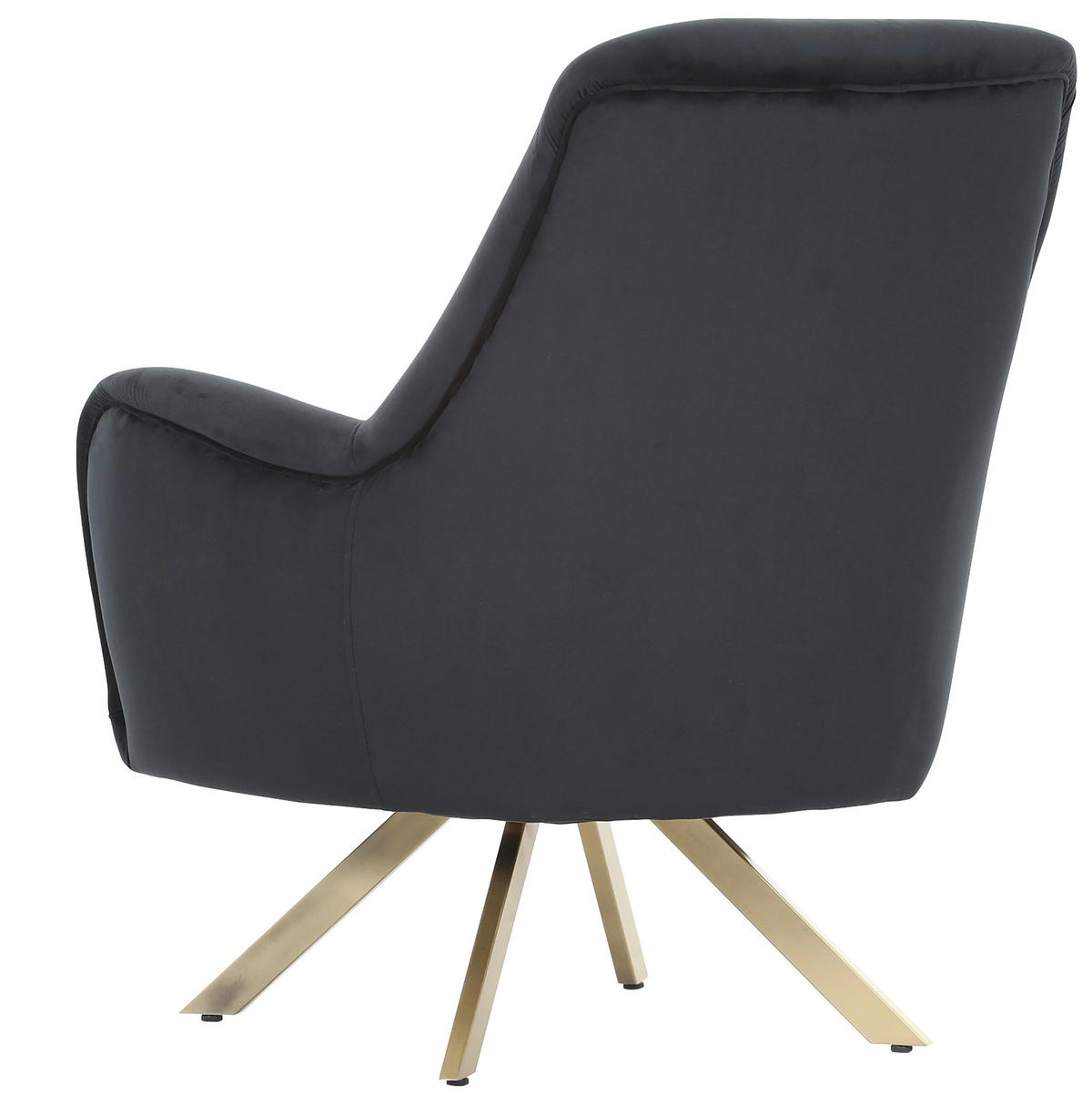 FÅTÖLJ i textil svart  - svart/guldfärgad, Trend, metall/textil (80/97/93cm) - MID.YOU