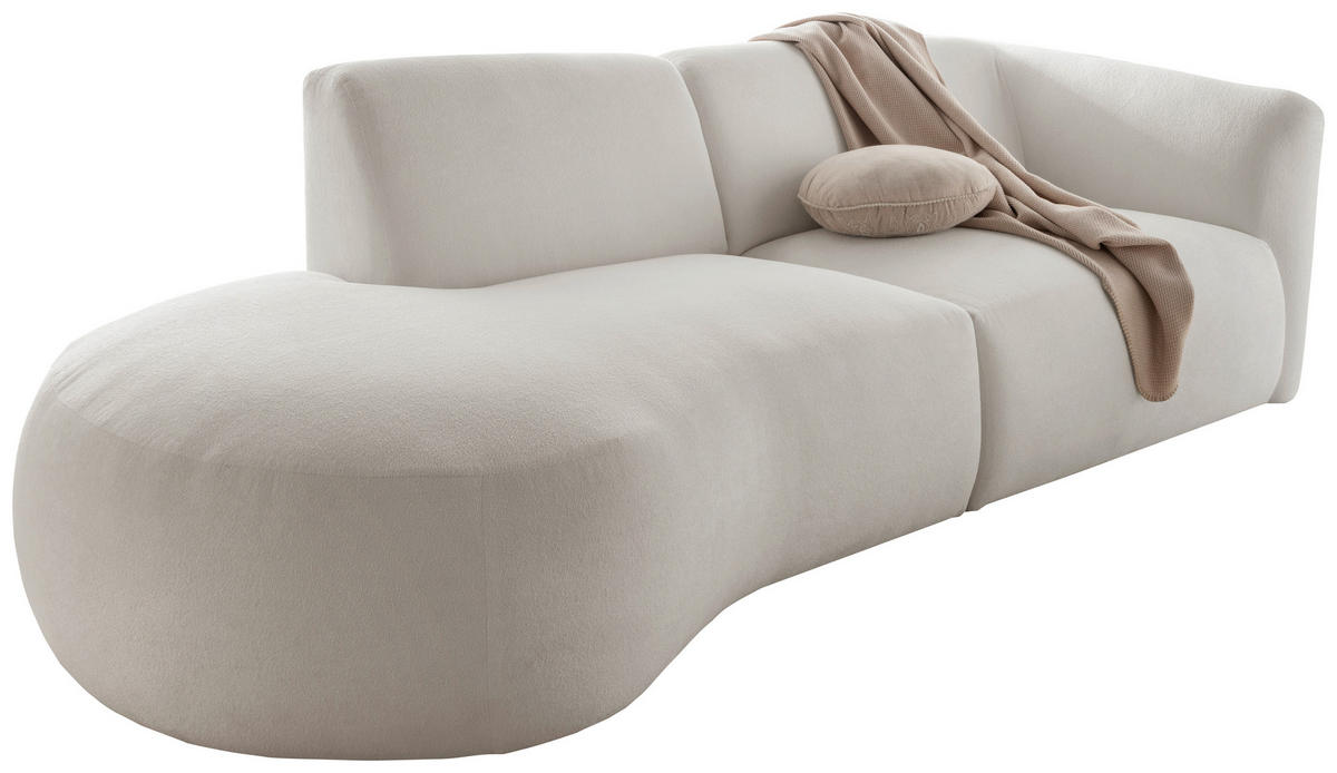 ECKSOFA in Mikrofaser Beige  - Beige/Schwarz, Modern, Kunststoff/Textil (238/107cm) - Livetastic