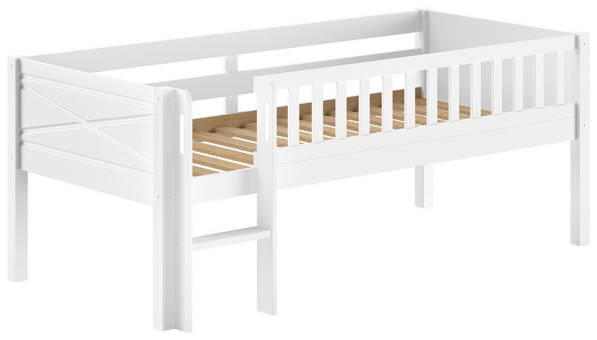 SPIELBETT Kiefer teilmassiv 90/200 cm Weiß  - Weiß, MODERN, Holz (90/200cm) - MID.YOU