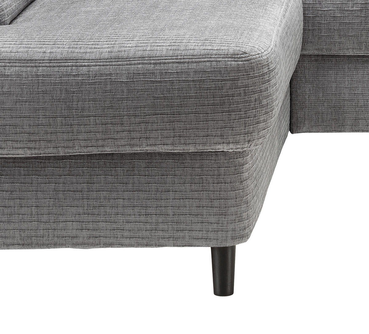 ECKSOFA in Mikrofaser Grau  - Weiss/Schwarz, Modern, Holz/Textil (190/266cm) - Livetastic