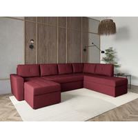 WOHNLANDSCHAFT TERMOLI Rot Jacquard  - Rot/Schwarz, Design, Kunststoff/Textil (155/297/212cm) - MID.YOU