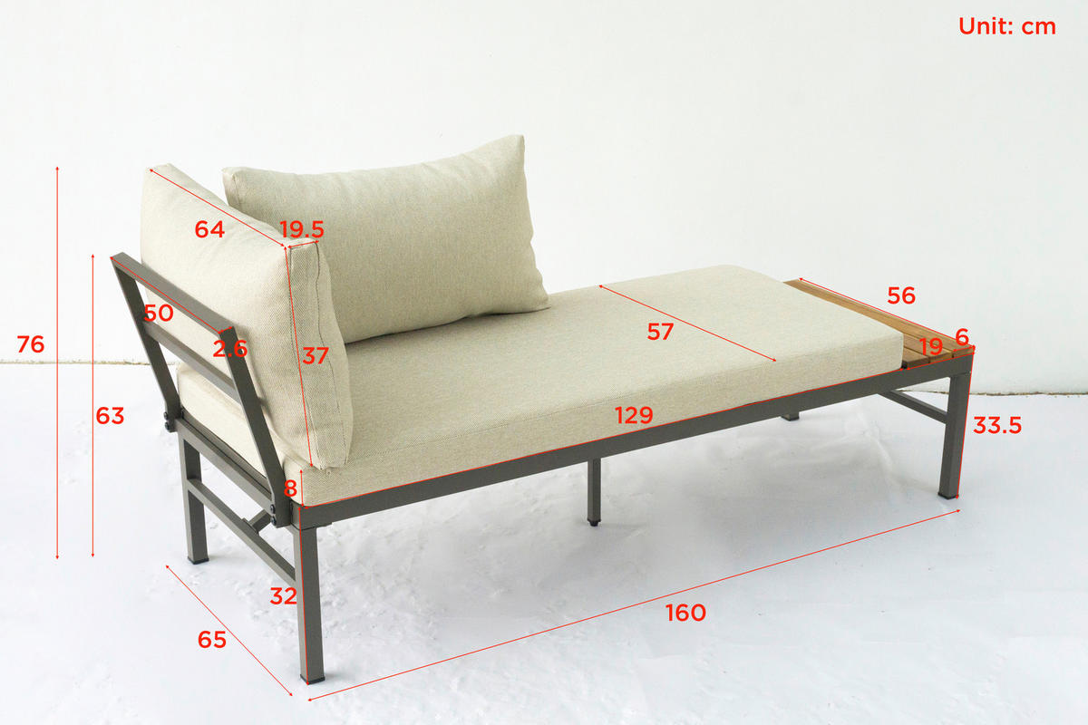 LOUNGEGARNITUR  - Beige/Akaziefarben, Modern, Holz/Textil (216/150cm) - Ambia Garden