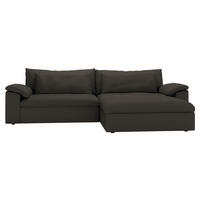 ECKSOFA  Chenille Mokka  - Schwarz/Mokka, Modern, Kunststoff/Textil (306/198cm) - Carryhome