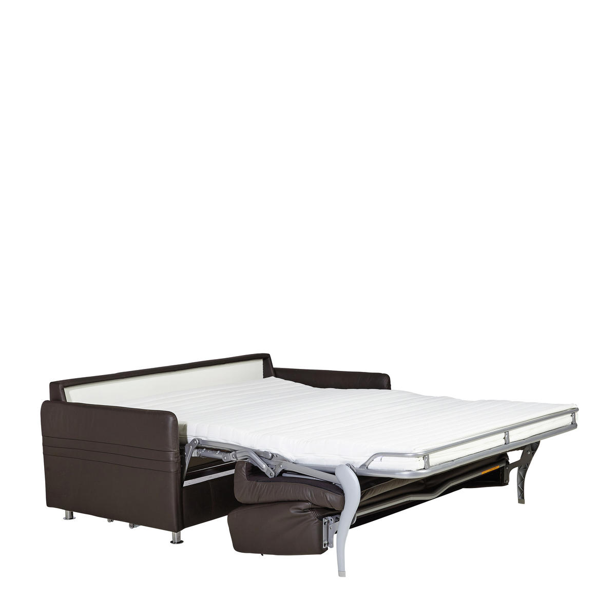 SCHLAFSOFA in Leder Braun  - Chromfarben/Braun, Design, Leder/Metall (209/84/100cm) - Bali