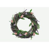 FRÜHLINGSKRANZ  - Pink/Naturfarben, LIFESTYLE, Holz/Kunststoff (33cm)