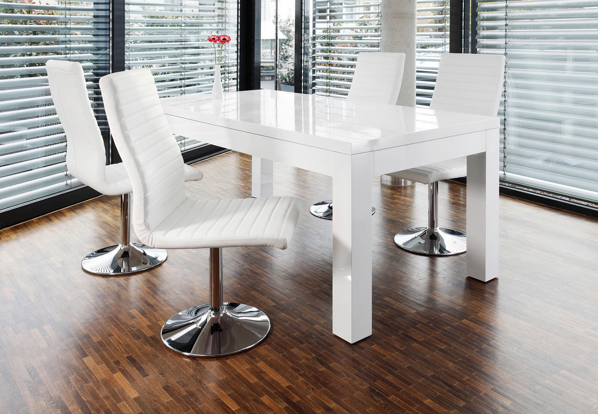 ESSTISCH Weiß Hochglanz rechteckig  ausziehbar, in verschiedenen Größen erhältlich  - Weiß Hochglanz, MODERN, Holzwerkstoff (180-260/90/75cm) - Livetastic