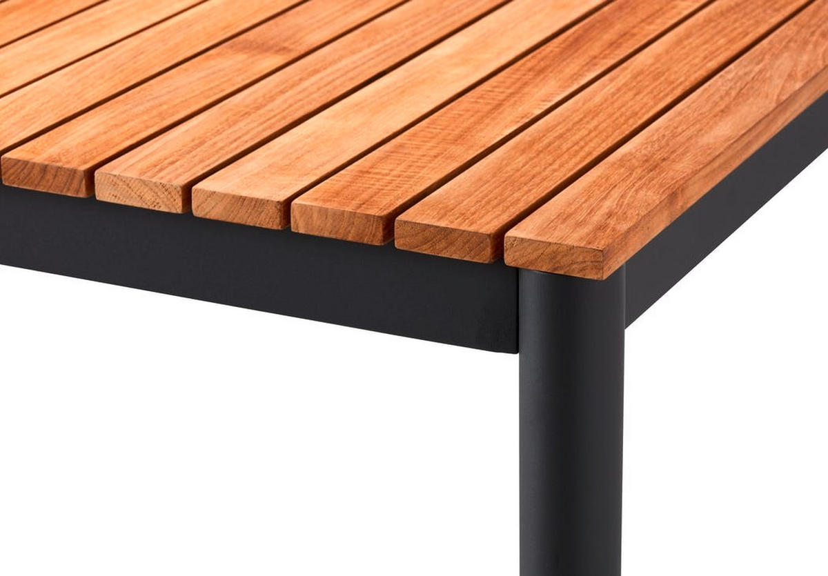 GARTENTISCH 209/100/74 cm  - Anthrazit/Teakfarben, Natur, Holz/Metall (209/100/74cm) - Gardenson