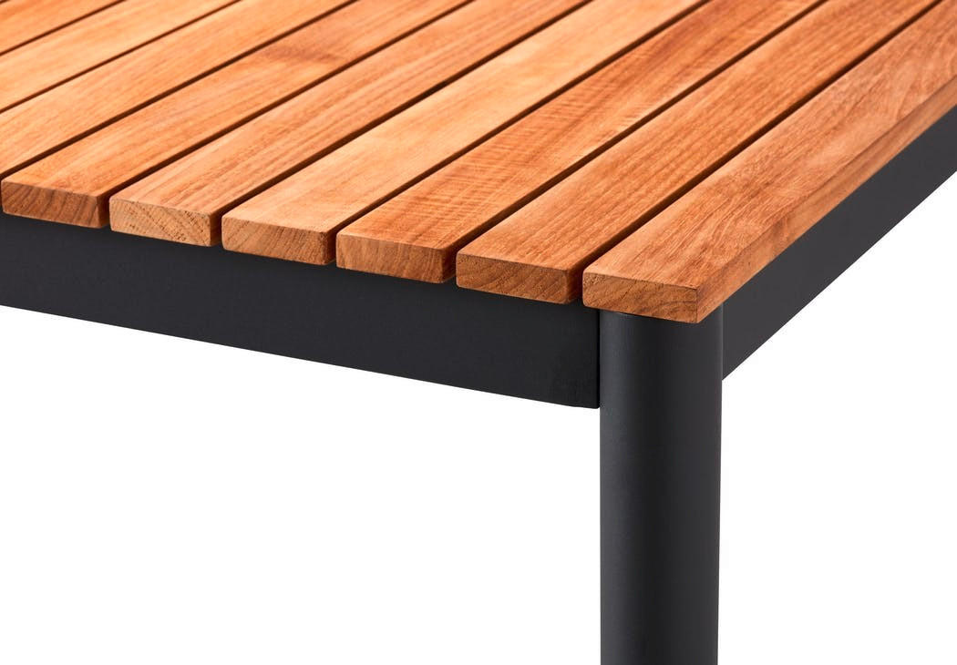 Thumbnail - Gardenson Gartentisch Mood Classic, Anthrazit, Teak, Holz, Metall, Teakholz, vollmassiv, rechteckig, Rundrohr, 100x74x20...