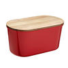 BROTBOX - Rot/Akaziefarben, MODERN, Holz/Kunststoff (37/21,5/17,2cm) - Echtwerk