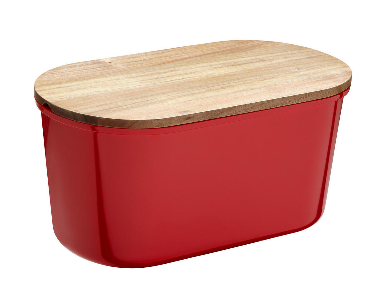 BRÖDSKRIN - röd/akaciefärgad, Modern, trä/plast (37/21,5/17,2cm) - Echtwerk