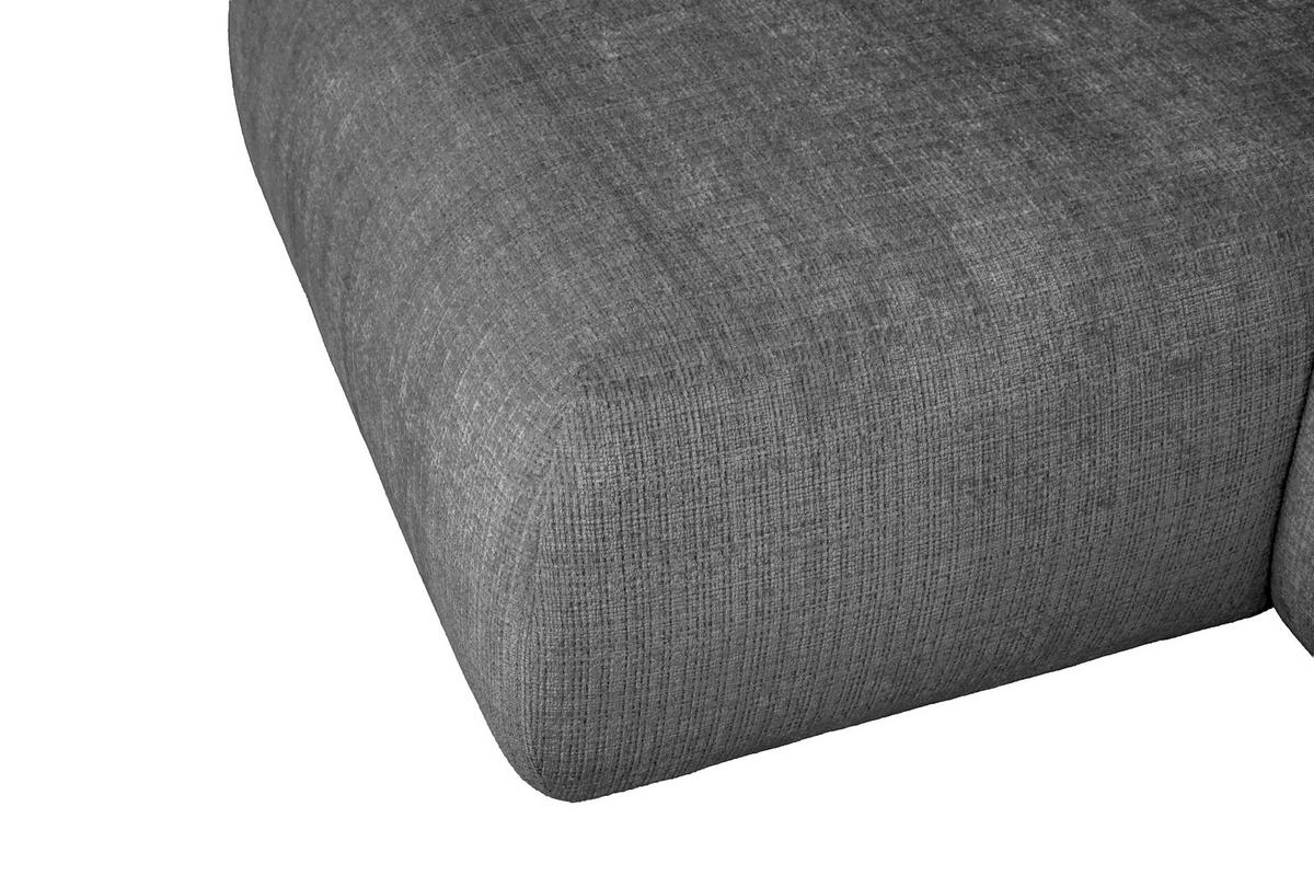 ECKSOFA Dunkelgrau Chenille Zierkissen, Rückenkissen, Rücken echt  - Dunkelgrau/Schwarz, MODERN, Kunststoff/Textil (188/276cm) - Milino