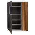 HIGHBOARD Nussbaumfarben, Schwarz, Greige 87/136/45 cm - Greige/Nussbaumfarben, Design, Glas/Holz (87/136/45cm) - Moderano