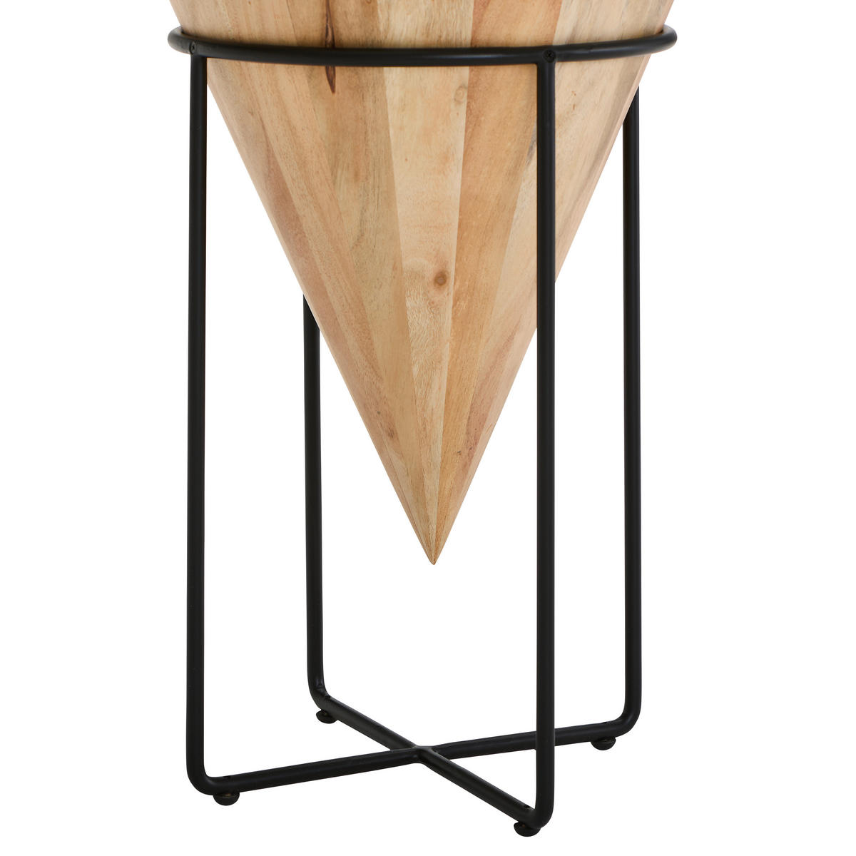 BEISTELLTISCH 36/36/56 cm Akazie vollmassiv Schwarz, Akaziefarben rund  - Schwarz/Akaziefarben, LIFESTYLE, Holz/Metall (36/36/56cm) - Landscape