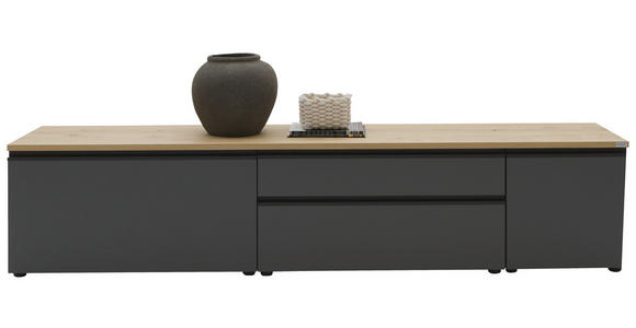 LOWBOARD  225/46/41 cm 2 Schublade(n) erweiterbar, Typenauswahl, Beimöbel erhältlich, stehend, hängend  - Eichefarben/Anthrazit, Design, Holzwerkstoff/Kunststoff (225/46/41cm) - Dieter Knoll