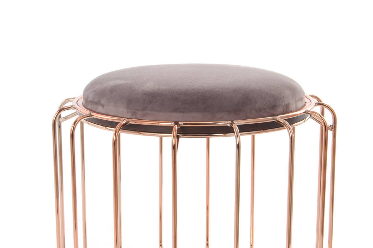 BEISTELLTISCH HOCKER 2 in 1 50/50/45 cm Violett, Kupferfarben  - Violett/Kupferfarben, Basics, Glas/Holzwerkstoff (50/50/45cm) - Kayoom