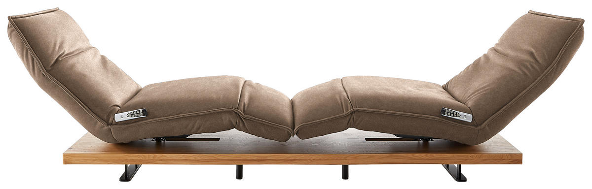 2-SITZER-SOFA in Leder Greige  - Greige/Eichefarben, Natur, Leder/Holz (240/63/115cm) - Koinor