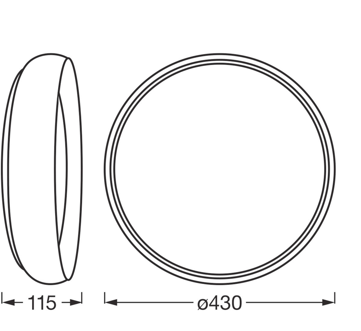 LED-DECKENLEUCHTE 43/11.5 cm   - Design, Kunststoff/Metall (43/11.5cm) - Osram