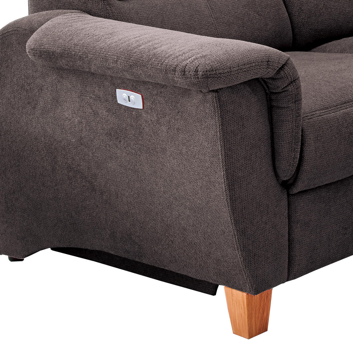 ECKSOFA in Struktur Anthrazit  - Wildeiche/Anthrazit, Konventionell, Holz/Textil (241/238cm) - Livetastic