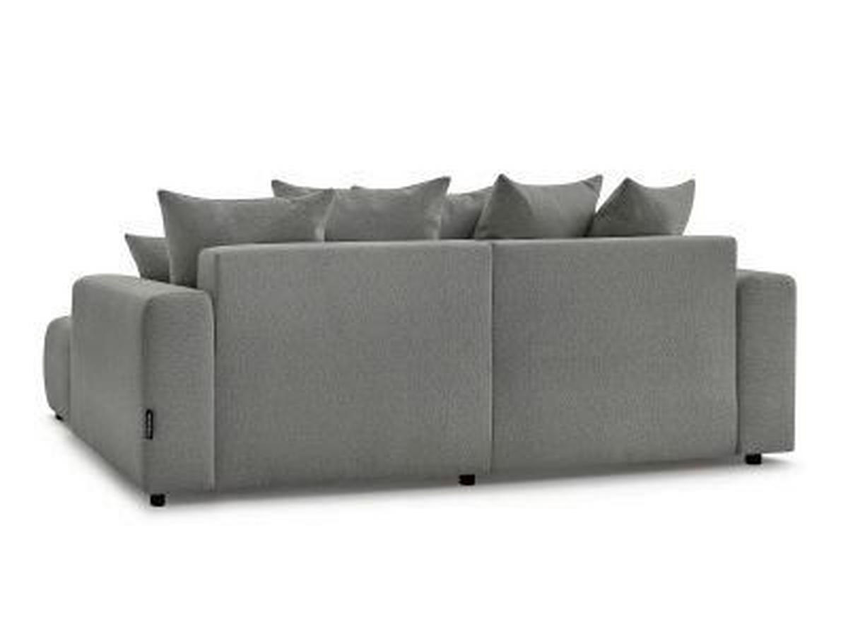 ECKSOFA Ottomane rechts  ATILLA Dunkelgrau Flachgewebe  - Dunkelgrau/Schwarz, MODERN, Kunststoff/Textil (244/149cm)