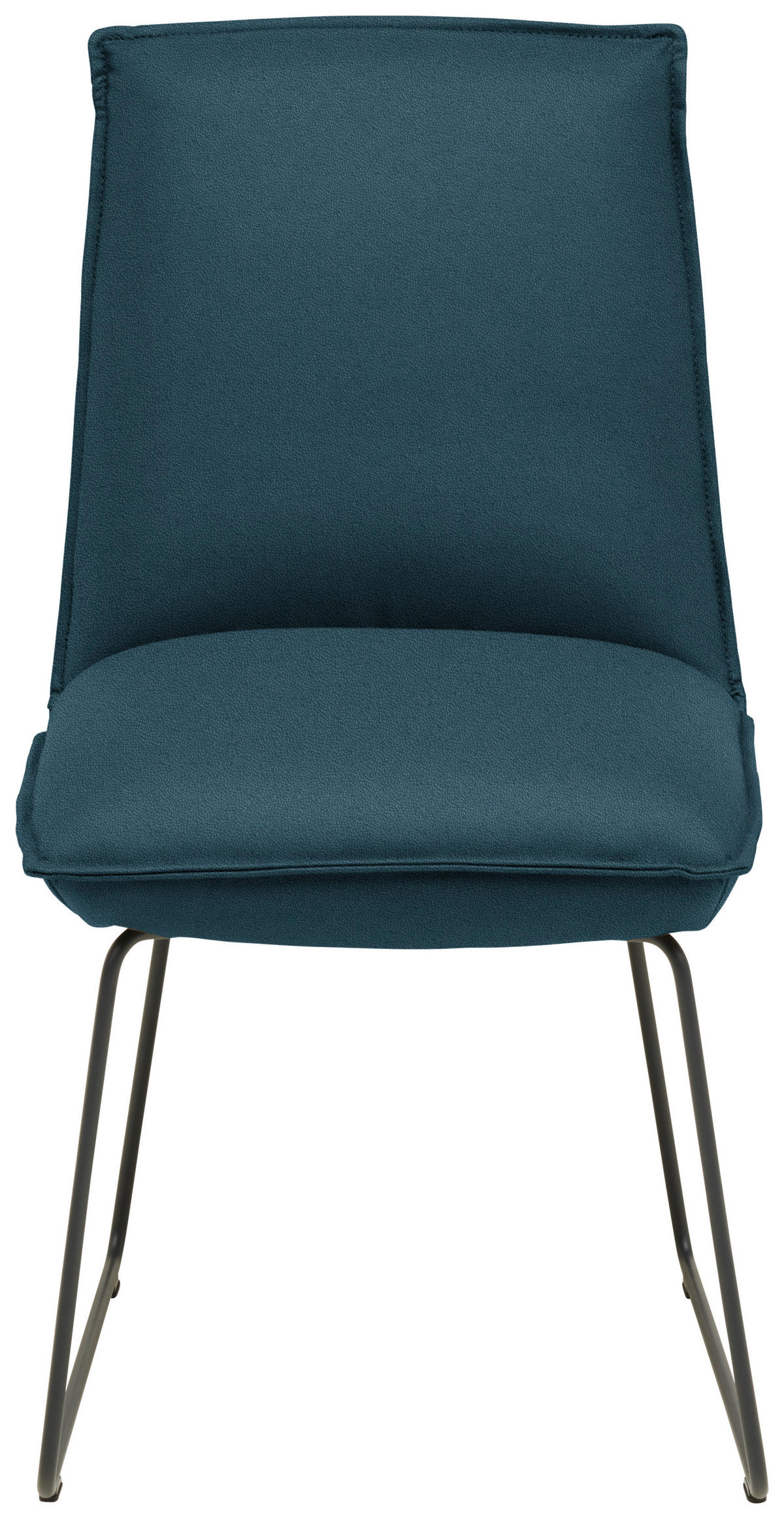 STUHL  Lederauswahl, Stoffauswahl, abwischbar  Echtleder  - Blau/Graphitfarben, Design, Leder/Metall (52/85/66cm) - Cassando