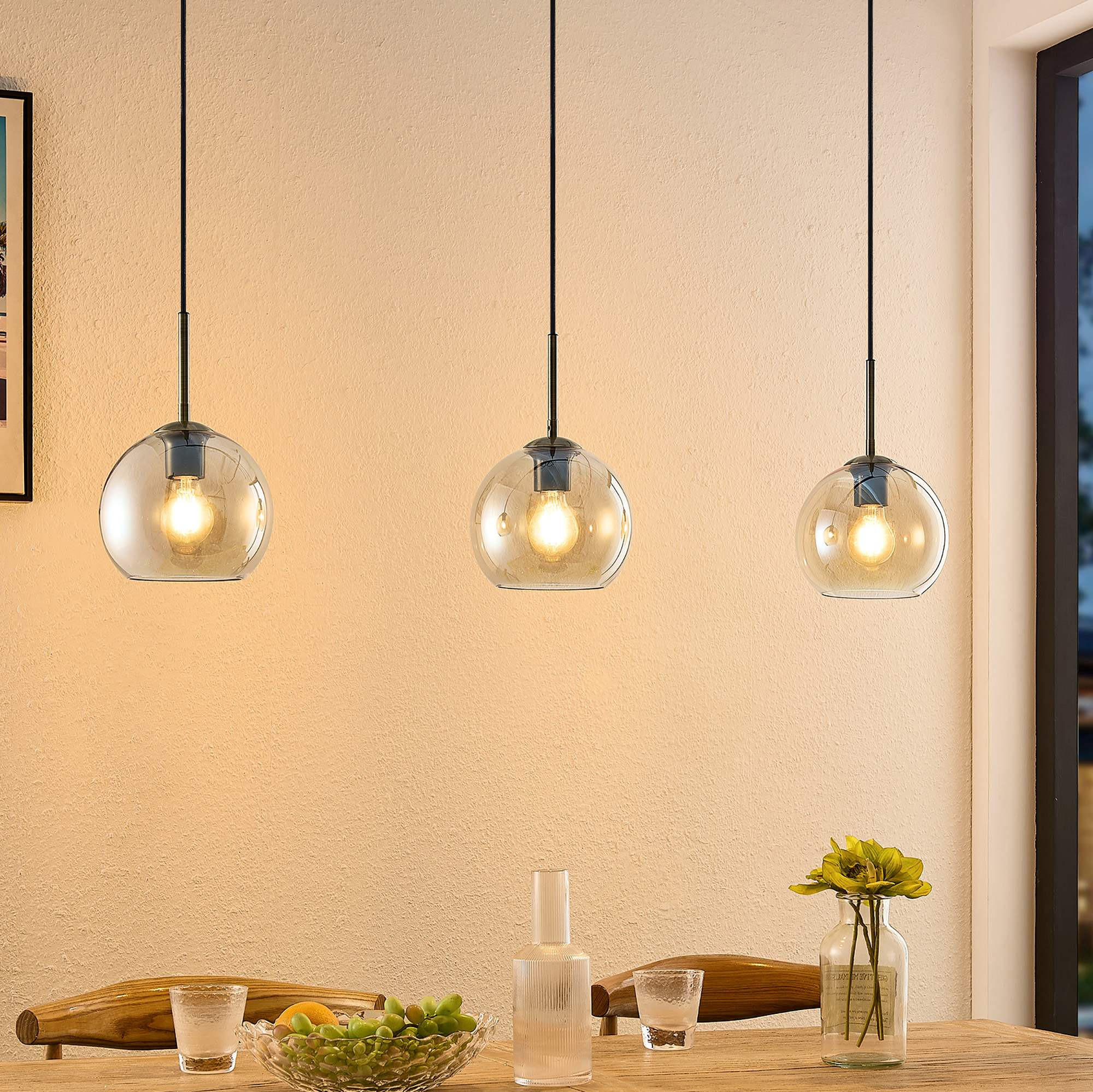 HÄNGELEUCHTE Leonie 110/20/150 cm   - Bernsteinfarben, Basics, Glas/Metall (110/20/150cm) - Novel