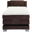 BOXSPRINGBETT 100/200 cm  in Dunkelbraun  - Dunkelbraun/Silberfarben, Design, Kunststoff/Textil (100/200cm) - Esposa