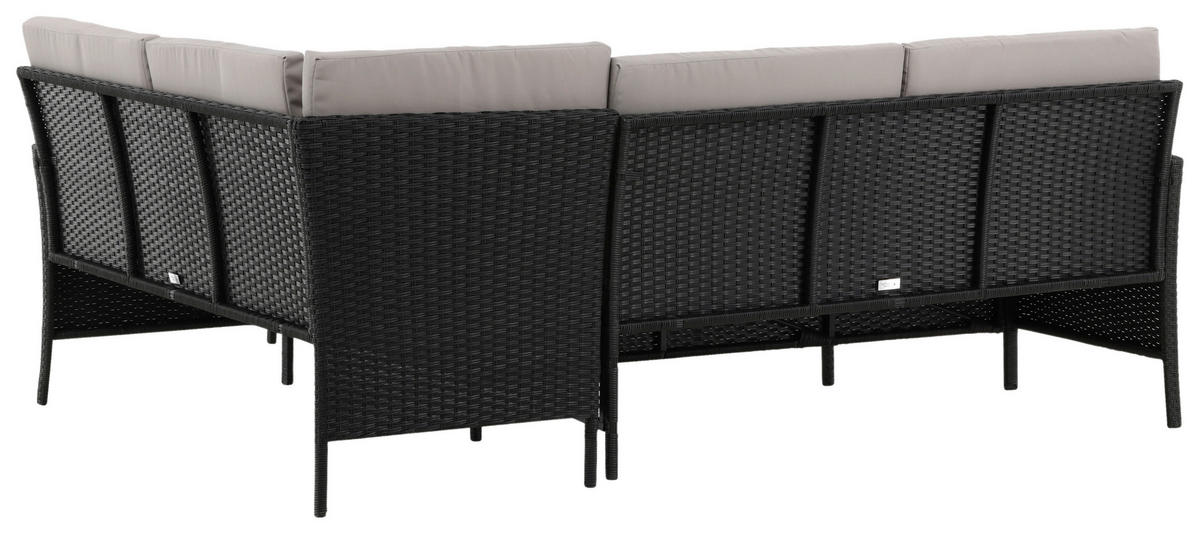 DINING-LOUNGESET  - Schwarz/Grau, KONVENTIONELL, Kunststoff - Gardenson