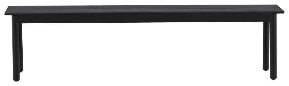 GARTENBANK 180/35/40 cm  Aluminium  - Schwarz, KONVENTIONELL, Metall (180/35/40cm) - Gardenson