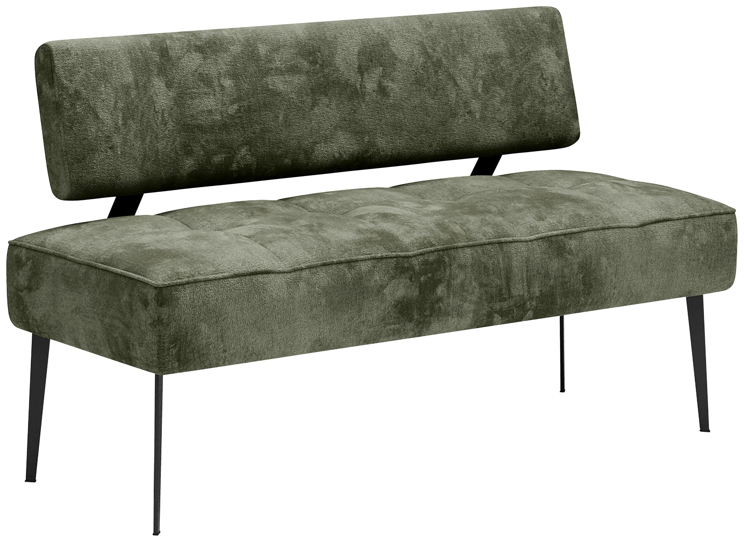 SITZBANK 162/90/65 cm Webstoff Olivgrün Metall  - Schwarz/Olivgrün, MODERN, Textil/Metall (162/90/65cm) - Welnova