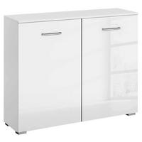 KOMMODE 93/81/42 cm  in Weiss, Weiss Hochglanz  - Weiss Hochglanz/Chromfarben, Design, Holzwerkstoff/Kunststoff (93/81/42cm) - Carryhome