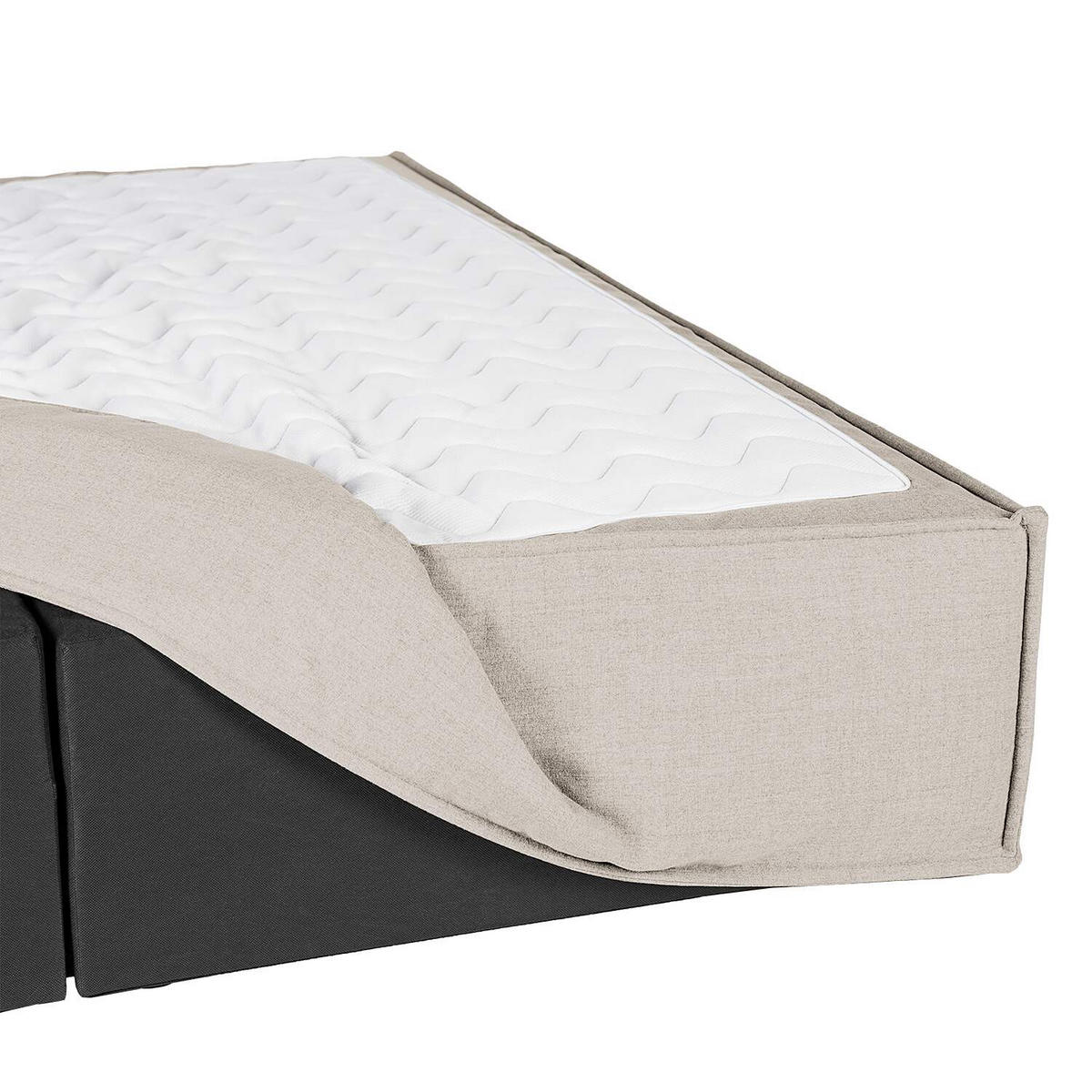 BOXSPRINGBETT 240/200 cm  in Beige  - Beige, Design, Textil (240/200cm) - home24