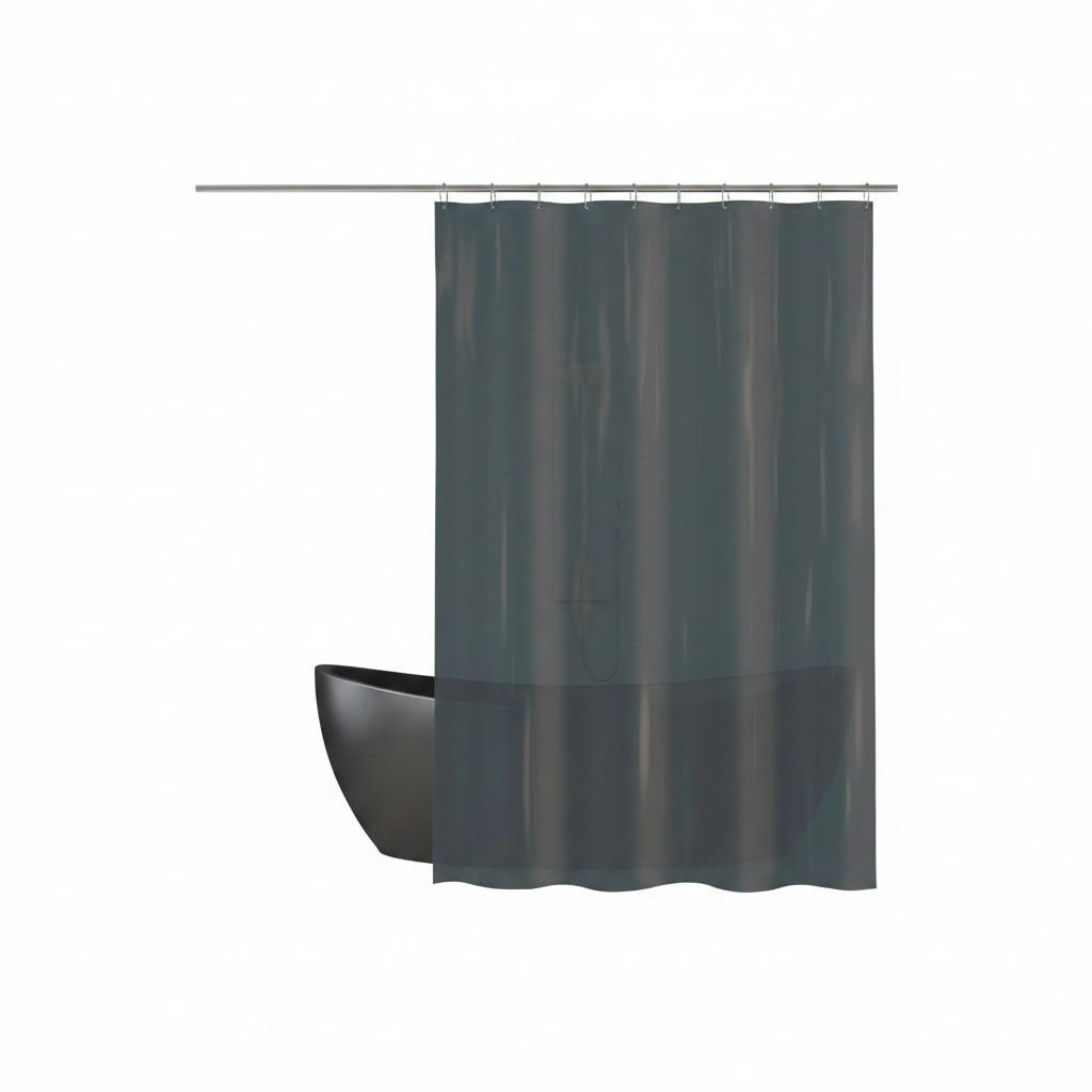 DUSCHVORHANG ROMANA 180/180 cm  - Anthrazit, Basics, Kunststoff (180/180cm)