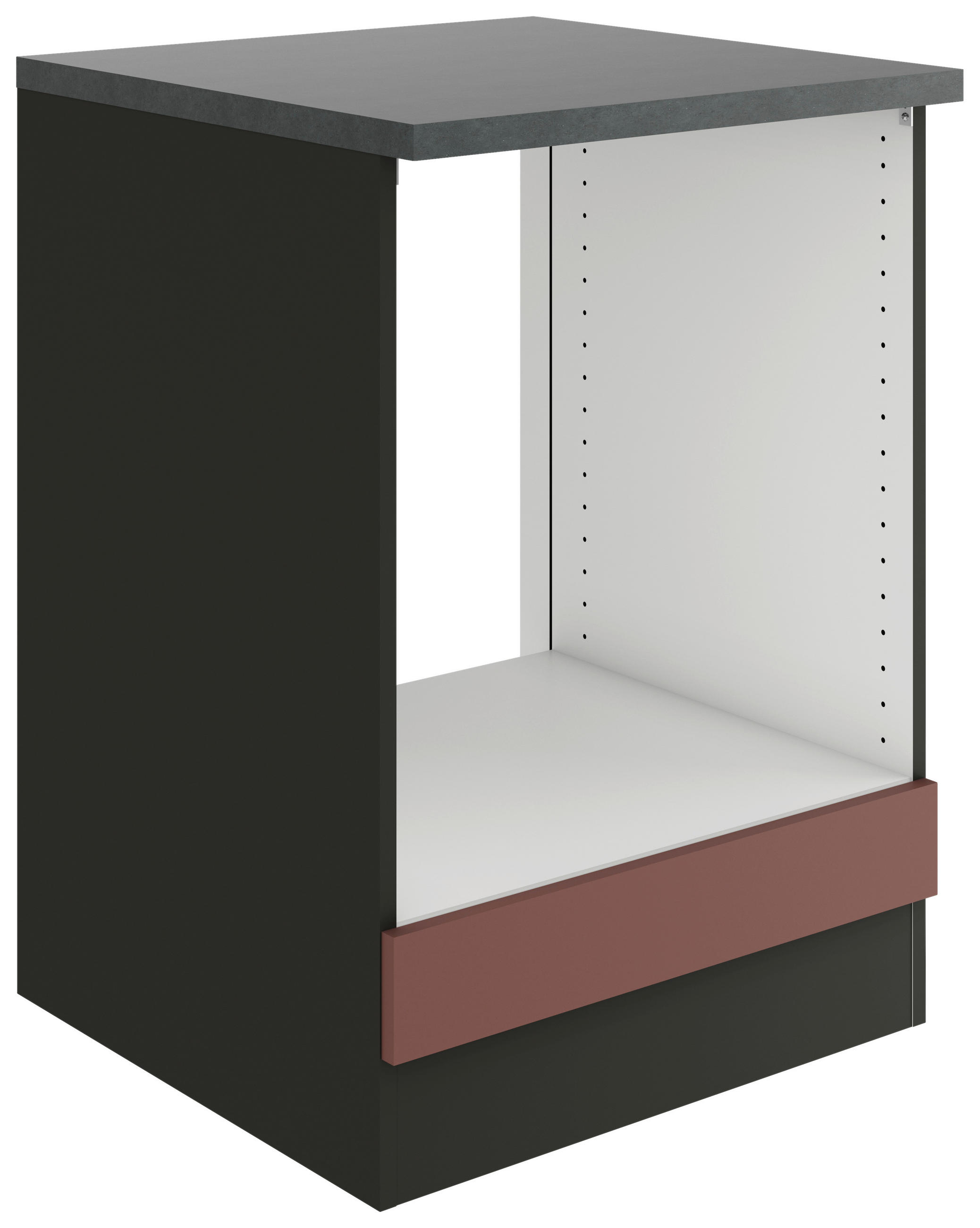 HERDUMBAUSCHRANK 60/84,8/60 cm  in Rotbraun  - Rotbraun/Anthrazit, Basics, Holzwerkstoff (60/84,8/60cm) - Optifit