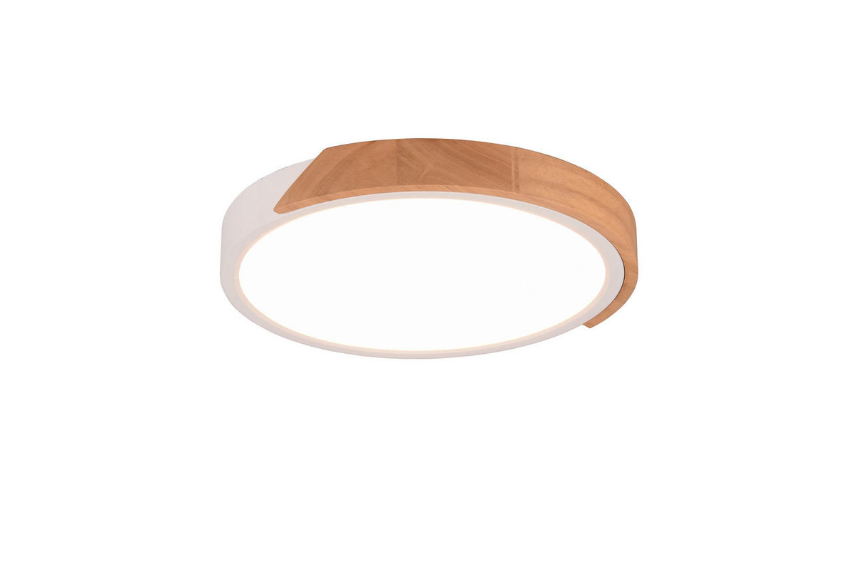 LED-DECKENLEUCHTE  31,5/3,5 cm    - Weiss/Braun, Basics, Holz/Kunststoff (31,5/3,5cm)