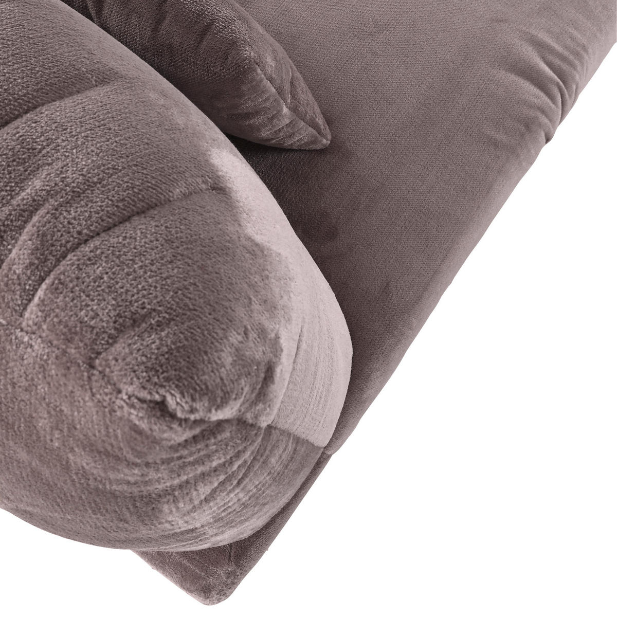 LIGGFÅTÖLJ i plysch lerfärgad  - lerfärgad/svart, Klassisk, textil/plast (100/86/166cm) - MID.YOU