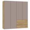 KLEIDERSCHRANK  in Eichefarben, Hellbraun  - Hellbraun/Eichefarben, Design, Holzwerkstoff/Metall (203/220/59cm) - Jutzler